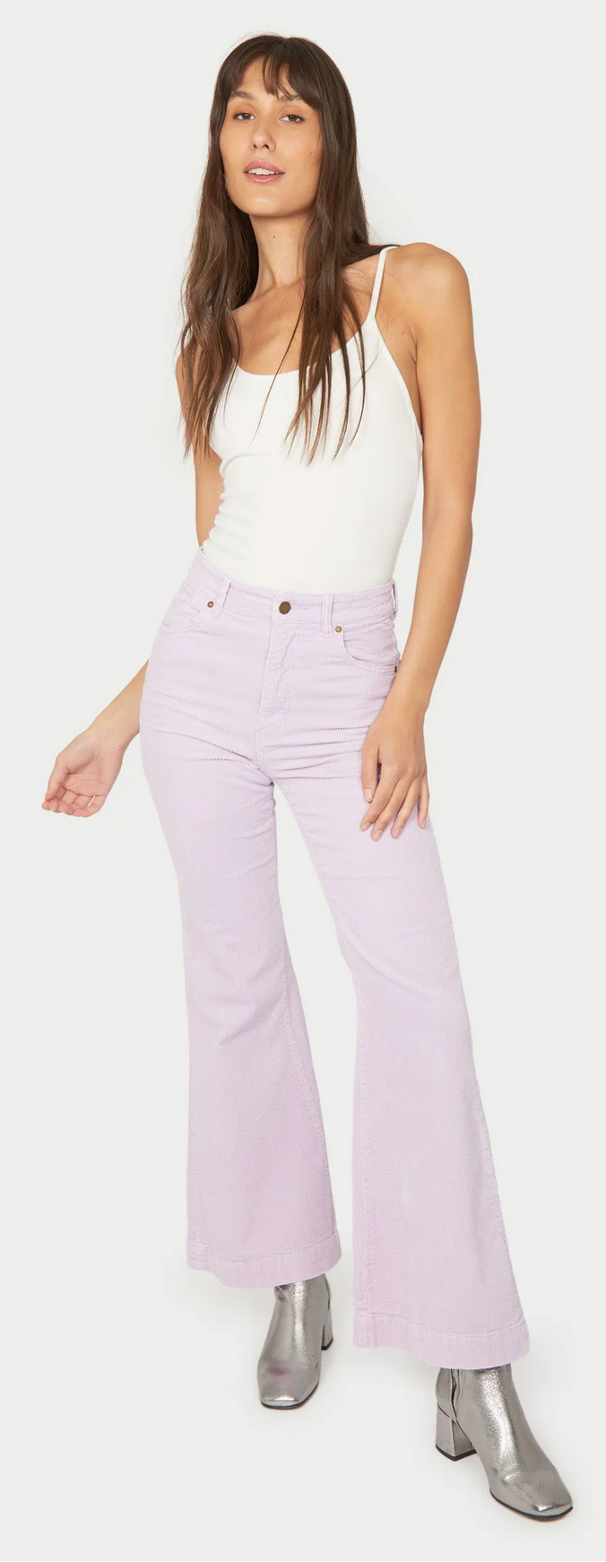 Rollas Eastcoast Flare Pant Lavender Cord 14318 - Free Shipping at